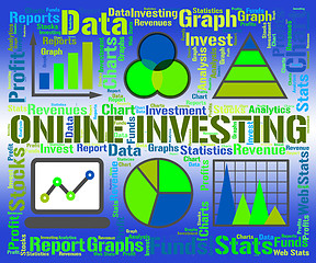 Image showing Online Investing Shows Web Site And Diagram