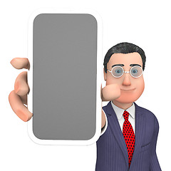 Image showing Smartphone Character Shows World Wide Web And Business 3d Render