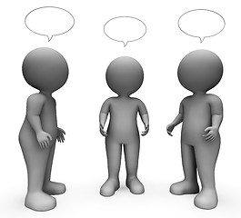 Image showing Speech Bubble Indicates Copy Space And Characters 3d Rendering