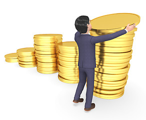 Image showing Coins Savings Means Business Person And Investment 3d Rendering