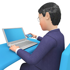 Image showing Businessman Character Shows Illustration Executive And Entrepren