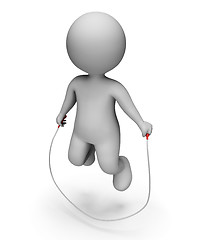 Image showing Characters Skipping Indicates Jumping Rope And Exercise 3d Rende