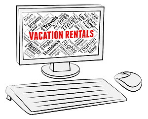 Image showing Vacation Rentals Indicates Computer Vacations And Holiday