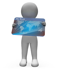 Image showing Debit Card Shows Credit Cards And Bank 3d Rendering