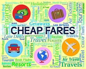 Image showing Cheap Fares Represents Sale Discount And Offer