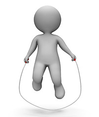 Image showing Skipping Characters Shows Jumping Rope And Exercise 3d Rendering