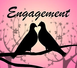 Image showing Engagement Doves Shows Couple Engaged And Commitment