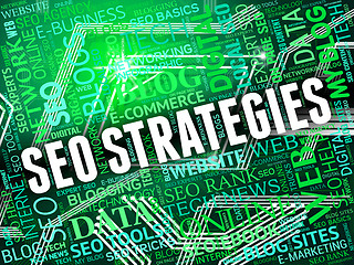 Image showing Seo Strategies Represents Search Engine And Internet