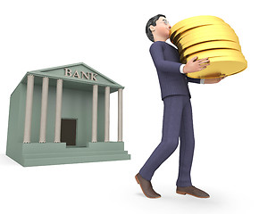 Image showing Coins Character Represents Business Person And Rich 3d Rendering