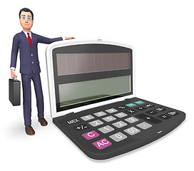 Image showing Calculator Businessman Indicates Executive Calculation And Entre