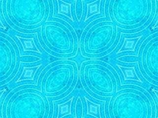 Image showing Blue tile background with concentric water ripples pattern