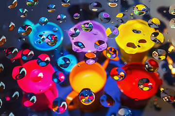 Image showing Colorful abstract background through drops