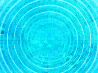 Image showing Blue tile background with concentric water ripples