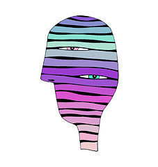 Image showing Abstract colorful striped head