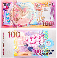 Image showing Banknote 100 Gulden Suriname 2000