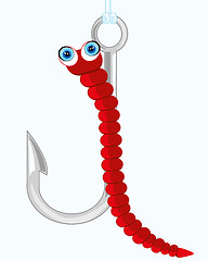 Image showing Worm on a hook.