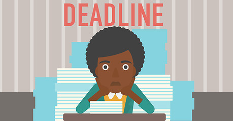 Image showing Woman having problem with deadline.