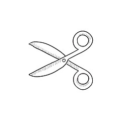 Image showing Scissors sketch icon.