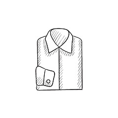 Image showing Folded male shirt sketch icon.