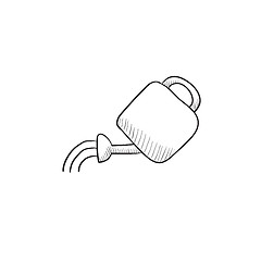 Image showing Watering can sketch icon.