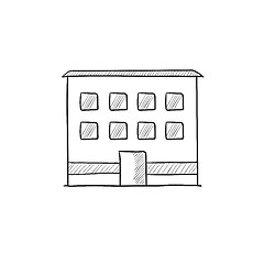 Image showing Office building sketch icon.