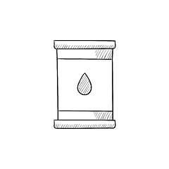 Image showing Oil barrel sketch icon.