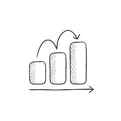 Image showing Bar chart upward sketch icon.