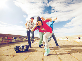 Image showing group of teenagers dancing