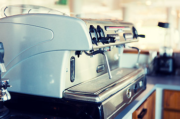 Image showing close up of coffee machine at bar or restaurant