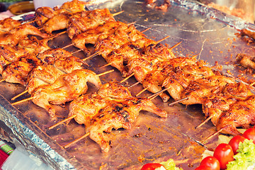 Image showing chicken grill at street market