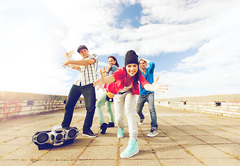 Image showing group of teenagers dancing