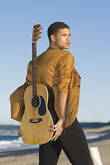 Image showing Beach Guitarist