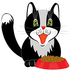 Image showing Cat and tureen with meal