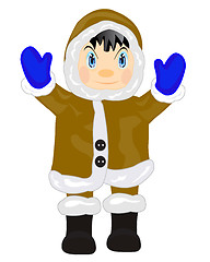 Image showing Man eskimo on white