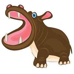 Image showing Cartoon animal hippopotamus