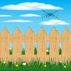 Image showing Fence from fresh boards