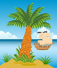 Image showing Tropical island with palm trees