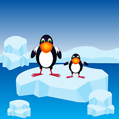 Image showing Penguins on block of ice