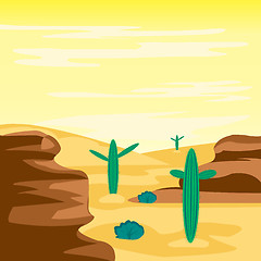 Image showing Desert and cactuses