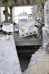 Image showing Pieces of Metal and Stone are Crumbling from Demolished Building Floors