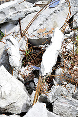 Image showing Pieces of Metal and Stone are Crumbling from Demolished Building Floors