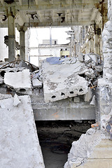 Image showing Pieces of Metal and Stone are Crumbling from Demolished Building Floors