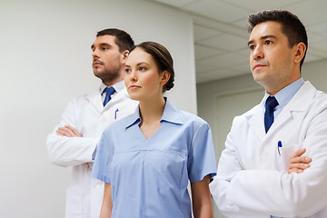 Image showing group of medics or doctors at hospital