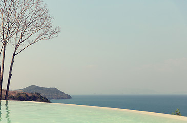 Image showing beautiful view from infinity edge pool to sea