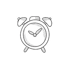 Image showing Alarm clock sketch icon.