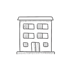 Image showing Residential building sketch icon.