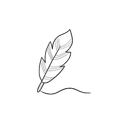 Image showing Feather sketch icon.