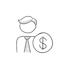 Image showing Man with dollar sign sketch icon.