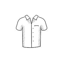 Image showing Polo shirt sketch icon.