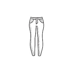 Image showing Female jeans sketch icon.